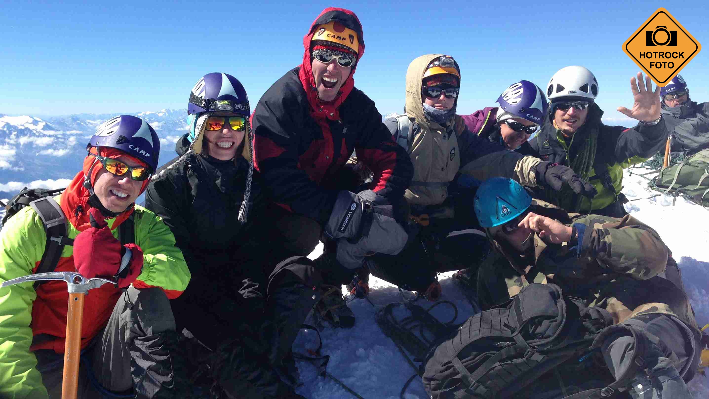 Všichni jsme na vrcholu Mont Blancu, ve výšce 4 810 m