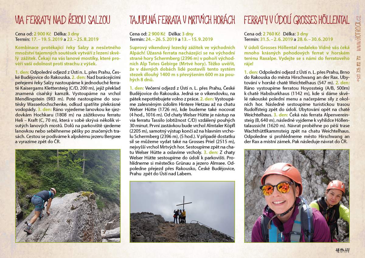Katalog HOTROCK 2019 strana 15 - zájezdy na via ferraty v Rakousku