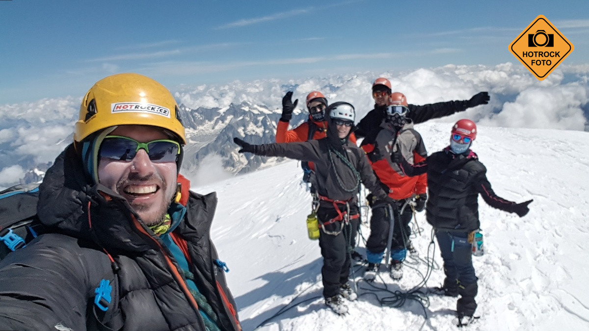 Vrchol nejvyšší hory Evropy Mont Blanc